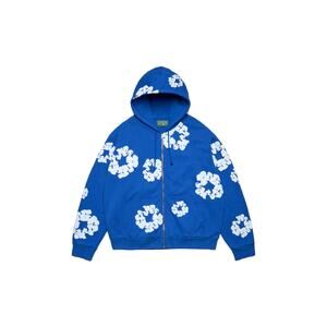 Denim Tears Cotton Wreath Blue  Zip Up Hoodie - Size M